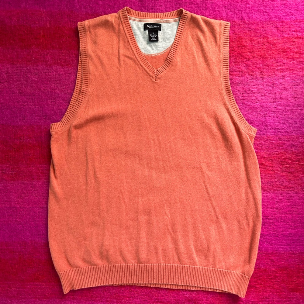 Orange Knit Sweater Vest